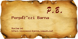 Porpáczi Barna névjegykártya