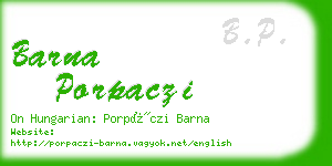 barna porpaczi business card